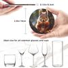 Stylish Coasters - Funny Squirrel Set of 6 Round Leather Drink Coasters with Holder - Perfect Size for Cups and Glasses view 2