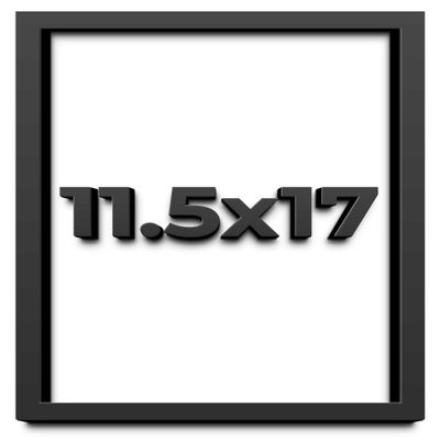 11.5x17 Shadow Box Black Solid Wood Display Frame with White Acid-Free Backing UV Acrylic & Hanging Hardware - with 3/4" Usable Depth
