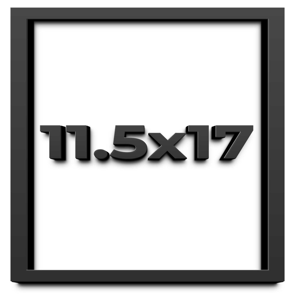 11.5x17 Shadow Box Black Solid Wood Display Frame with White Acid-Free Backing UV Acrylic & Hanging Hardware - with 3/4" Usable Depth