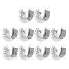 uxcell 10PCS Stainless Steel Closet Rod Brackets, 1 Inch Dia U Shaped Flange Rod Holder, Silver view 1