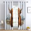 Abstract Yak Curtains, Cattle White Mountain Blackout Curtains for Bedroom, Thermal Insulated Room Darkening Grommet Drapes for Living Room, Window Treatments, 72 Inch Curtains 2 Panel Set - QY216 view 2