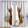 Abstract Yak Curtains, Cattle White Mountain Blackout Curtains for Bedroom, Thermal Insulated Room Darkening Grommet Drapes for Living Room, Window Treatments, 72 Inch Curtains 2 Panel Set - QY216 view 3