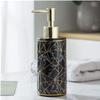 GRDDBZA Art Soap Dispenser for Bathroom Kitchen Hotel, Ceramic Soap Dispenser, Durable Liquid Bottle for Bathroom and Kitchen Countertops, with Golden Surface Nozzle 300ml/10oz (Color : Black) view 1