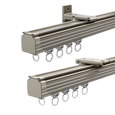 1m~5m Aluminium Curtain Rail Heavy Duty Tracks CeilingOr Wall Mount Rustproof Curtain Track System for RV Bay Window Ustproof with Fittings (Color : Light Brown, Size : 15.5 FT)