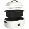 20 Quart Electric Roaster Oven with Self-basting Lid, Turkey Roaster Oven with Removable Pan and Rack, White view 1