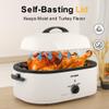 20 Quart Electric Roaster Oven with Self-basting Lid, Turkey Roaster Oven with Removable Pan and Rack, White view 2