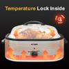 20 Quart Electric Roaster Oven with Self-basting Lid, Turkey Roaster Oven with Removable Pan and Rack, White view 3