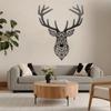 XXQ Geometric Deer Metal Wall Art, Metal Wall Decor Large Abstract Decorative Artwork for Living Room Bedroom Bathroom, Ideal for Modern and Contemporary Homes (39" x 39") view 4
