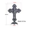 KOMI Standing Cross Catholic Decor for Tabletop 8" Metal Jesus Crucifix Standing Cross Statue for Chapel Home Decoration Religious Gifts view 2