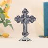KOMI Standing Cross Catholic Decor for Tabletop 8" Metal Jesus Crucifix Standing Cross Statue for Chapel Home Decoration Religious Gifts view 4