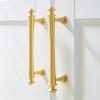 GGKLVWMA Solid Brass Furniture Handles Kitchen Cabinet Drawer Pulls Door Knobs Satin Brass Dresser Wardrobes Pulls Long Handle 1Pcs (Color : C-4505-224) view 4