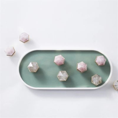 GGKLVWMA Luxurious Alien Crystal+Brass Knob Dresser Knobs Pulls/Wine Cooler Hexagon Knobs Furniture Handle Pull Hardware 1/6Pcs (Color : Pink, Size : 1pc)