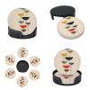 ZLYYXY Stylish Coasters - Mid Century Modern Prints Set of 6 Round Leather Drink Coasters with Holder - Perfect Size for Cups and Glasses, 10555 view 4