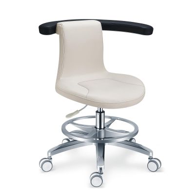 Microfiber Leather Rotating Cushion Chair with Back Support Backrest, Adjustable Rolling Ergonomic Physician Nurse Seat Style and Footrest for Home Office Clinic Use PLST-061