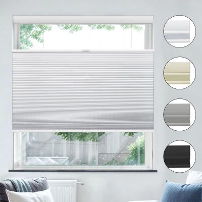 UrMoon Top Down Bottom Up Cellular Shade Cordless Color-Matched Honeycomb Shade for Windows Shades Cellular Blinds for Indoor Room(Blackout - White, 23" W x 48" H)