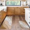 Kitchen Rug Mats Set of 2 Piece Brown Modern Geometric Non Slip Kitchen Mats for Floor Ombre Brown Abstract Anti-Fatigue Washable Comfort Floor Mat Carpets Runner Rugs for Sink Laundry16 x24+16"x47" view 3