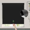 HOTSOON Blackout Roller Window Shades Cordless Simple Style Roller Shades Spring System Cassette Valance Roll Up Blinds for Windows, Door, Black, 58" W x 52" H view 1