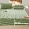 GSGC Mattress Protector Mattress Cover Warm Soft Coral Fleece Fitted Sheet Breathable Thickened Non-Slip Mattress Pad Mattress Dustproof Cover,Washable-Green||Single:35x79inch(1pcs) view 4