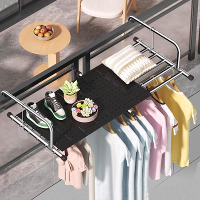 6-Bar Radiator Airer, Balcony Dryer Wall Dryer Radiator DryerIndoor Outdoor Retractable Laundry RackStainless Steel Radiator Folding AirerHanging Drying RacK ( Color : With black plates , Size : 60