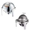 FAFACAI Hot Pot with Visible Window, Stainless Steel Roll Top Round Buffet Warmer Set with Food Tray, Water Tray and Oil Rack (Silver, 6.8 Liter) view 3