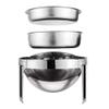 FAFACAI Hot Pot with Visible Window, Stainless Steel Roll Top Round Buffet Warmer Set with Food Tray, Water Tray and Oil Rack (Silver, 6.8 Liter) view 4