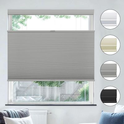 UrMoon Top Down Bottom Up Cellular Shade Cordless Color-Matched Honeycomb Shade for Windows Shades Cellular Blinds for Indoor Room(Blackout - Gray, 21" W x 48" H)