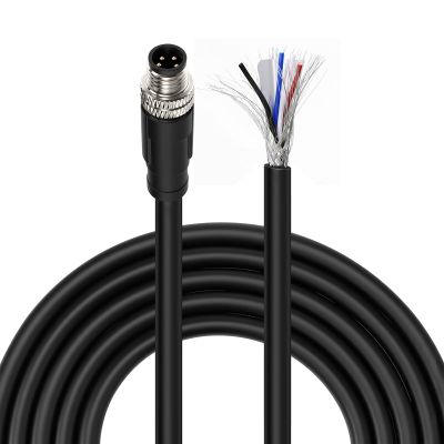 M8 4 Pin A-Code Male IO-Link Pigtail, Shielded IP67 Waterproof PVC Cable to Flying Leads, for Keyence/Balluff/Omron/Binder/TE Sensor Field Wiring (5M/16.4FT)