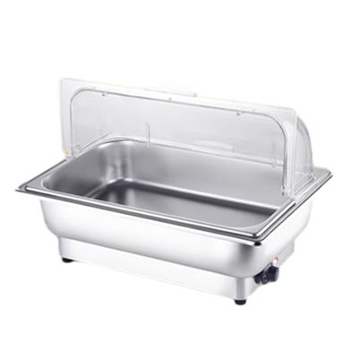 FAFACAI Hot Pot Buffet Set Electric Grill with Rotary Button to Adjust Temperature from 35 to 85 Degrees, with Roll Top and Temperature Display, 13.5+13.5 (13.5)