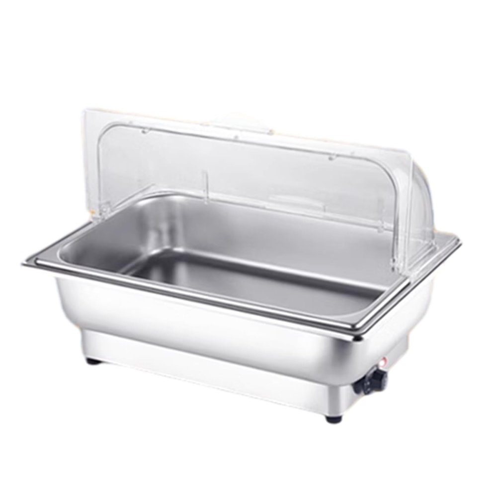 FAFACAI Hot Pot Buffet Set Electric Grill with Rotary Button to Adjust Temperature from 35 to 85 Degrees, with Roll Top and Temperature Display, 13.5+13.5 (13.5)