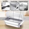 FAFACAI Hot Pot Buffet Set Electric Grill with Rotary Button to Adjust Temperature from 35 to 85 Degrees, with Roll Top and Temperature Display, 13.5+13.5 (13.5) view 2