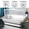 FAFACAI Hot Pot Buffet Set Electric Grill with Rotary Button to Adjust Temperature from 35 to 85 Degrees, with Roll Top and Temperature Display, 13.5+13.5 (13.5) view 4