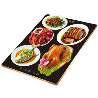 FAFACAI Electric Heating Tray, Food Heating Buffet Server, Stainless Steel Frame and Tempered Glass Surface, Adjustable Temperature Control, Suitable for Party Event Dinner