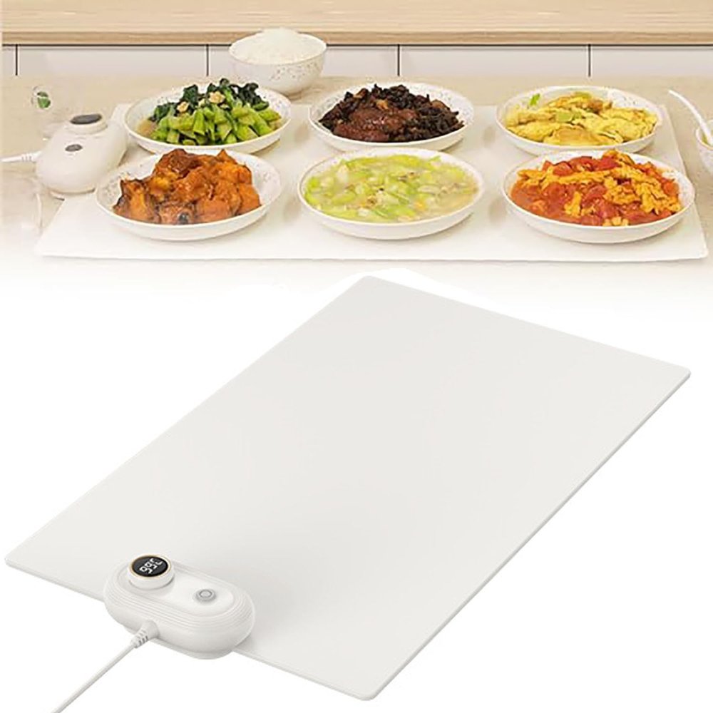 FAFACAI Foldable Electric Food Warming mat, Portable roll-up Electric Warming Tray, Adjustable Temperature Control, Timer, Suitable for buffets, Restaurants, Family Gatherings, Parties (42x38CM)