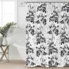 Black Grey Shower Curtain Set with Hook 72"x96",Washable Cloth Polyester Fabric Shower+Curtain,Waterproof Bath Curtains for Bathroom,Showers,Bathtubs Decor Spring Modern Herb Wildflower Floral Plant view 1