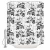 Black Grey Shower Curtain Set with Hook 72"x96",Washable Cloth Polyester Fabric Shower+Curtain,Waterproof Bath Curtains for Bathroom,Showers,Bathtubs Decor Spring Modern Herb Wildflower Floral Plant view 2