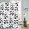 Black Grey Shower Curtain Set with Hook 72"x96",Washable Cloth Polyester Fabric Shower+Curtain,Waterproof Bath Curtains for Bathroom,Showers,Bathtubs Decor Spring Modern Herb Wildflower Floral Plant view 3