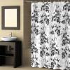 Black Grey Shower Curtain Set with Hook 72"x96",Washable Cloth Polyester Fabric Shower+Curtain,Waterproof Bath Curtains for Bathroom,Showers,Bathtubs Decor Spring Modern Herb Wildflower Floral Plant view 4