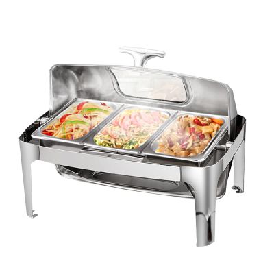 FAFACAI Electric Buffet Server 3 Tray Heating Plate Food Warmer Removable Section Adjustable Temperature Thermostat Control with Heating Plate Function