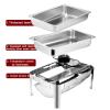 FAFACAI Electric Buffet Server 3 Tray Heating Plate Food Warmer Removable Section Adjustable Temperature Thermostat Control with Heating Plate Function view 2