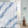 Blue Marble Shower Curtain Set with Hook 36"x78",Washable Cloth Polyester Fabric Shower+Curtain,Waterproof Bath Curtains for Bathroom,Showers,Bathtubs Decor Modern Abstract White Grey Aesthetics Art view 3
