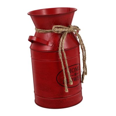 Kichvoe 1pc Vintage Iron Flower Bucket Vase Chic Milk Jug Decor for Home Photography Prop Flower Pot Rustic Design for Dried Arrangement and Floral Display