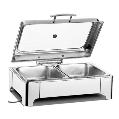 FAFACAI Hot Pot Buffet Set Commercial Buffet Stove self-Service Heat Preservation Stove Stainless Steel Transparent Window (A 13L) (B 13L)