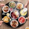 FAFACAI Round Tempered Glass Heating Turntable, 23.6-inch Electric Food Warming Tray, 30-120 Adjustable Temperature Control, Suitable for buffets, Restaurants, Parties, Family Dinners view 2