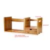 Wood Desktop Bookshelf with Drawer, Adjustable Shelf for Books, Magazines and Small Potted Plants view 2