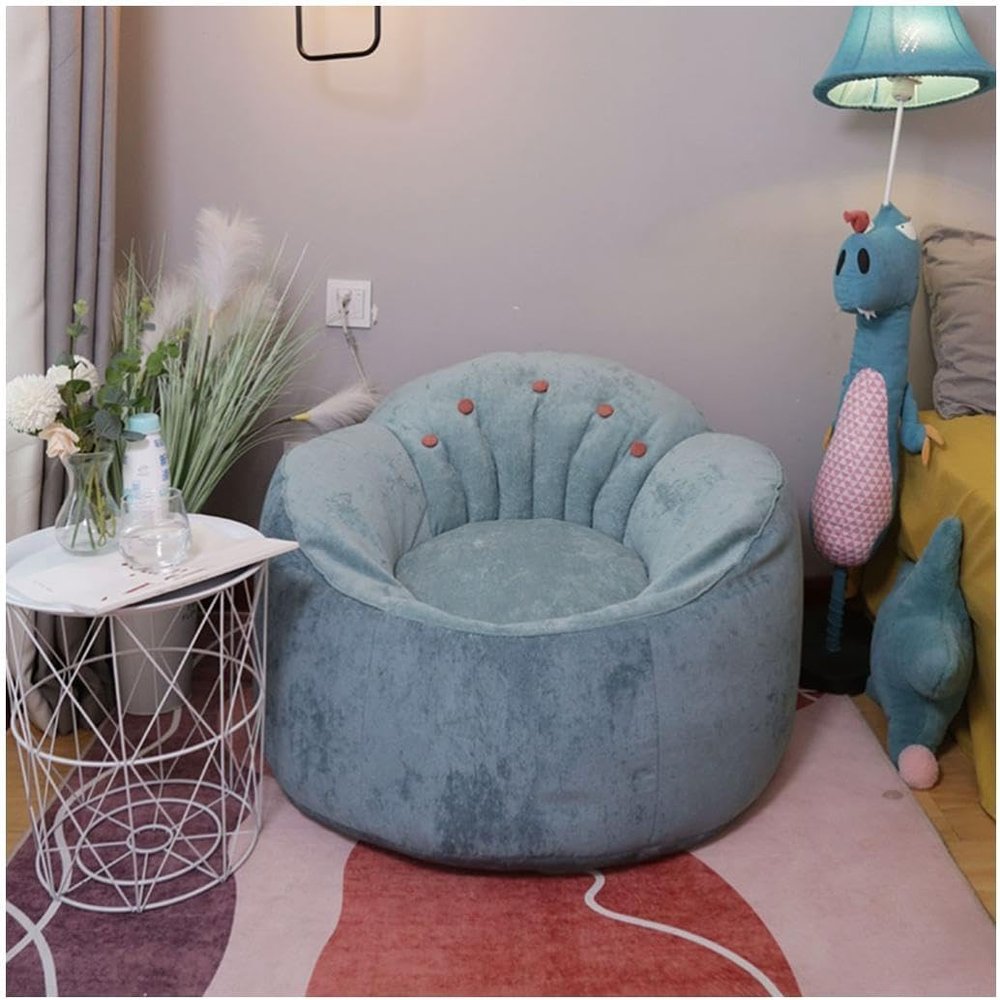 BKEKM Lazy Sofa Small Bean Bag Chair Grain Velvet Bean Bag Lounger with Filling Lazy Sofa Chair 32.3 X32.7 X22.8in Bean Bag Tatami