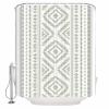 Sage Green Boho Shower Curtain Set with Hook 54"x78",Washable Cloth Polyester Fabric Shower+Curtain,Waterproof Bath Curtains for Bathroom,Showers,Bathtubs Decor White Bohemia Tribal Geometric Stripes view 2