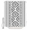Black White Boho Shower Curtain Set with Hook 66"x72",Washable Cloth Polyester Fabric Shower+Curtain,Waterproof Bath Curtains for Bathroom,Showers,Bathtubs Decor Southwest Geometric Stripes Striped view 2