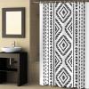 Black White Boho Shower Curtain Set with Hook 66"x72",Washable Cloth Polyester Fabric Shower+Curtain,Waterproof Bath Curtains for Bathroom,Showers,Bathtubs Decor Southwest Geometric Stripes Striped view 4