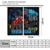 AAVEUP Monster Trucks Blackout Curtains for Kids Room,Cartoon Red and Blue Car Tires Monster Dirt Bigfoots Car Window Drapes Print for BoysTeenager's Bedroom Nursery Living Room 52x84in view 2