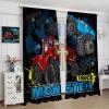 AAVEUP Monster Trucks Blackout Curtains for Kids Room,Cartoon Red and Blue Car Tires Monster Dirt Bigfoots Car Window Drapes Print for BoysTeenager's Bedroom Nursery Living Room 52x84in view 4